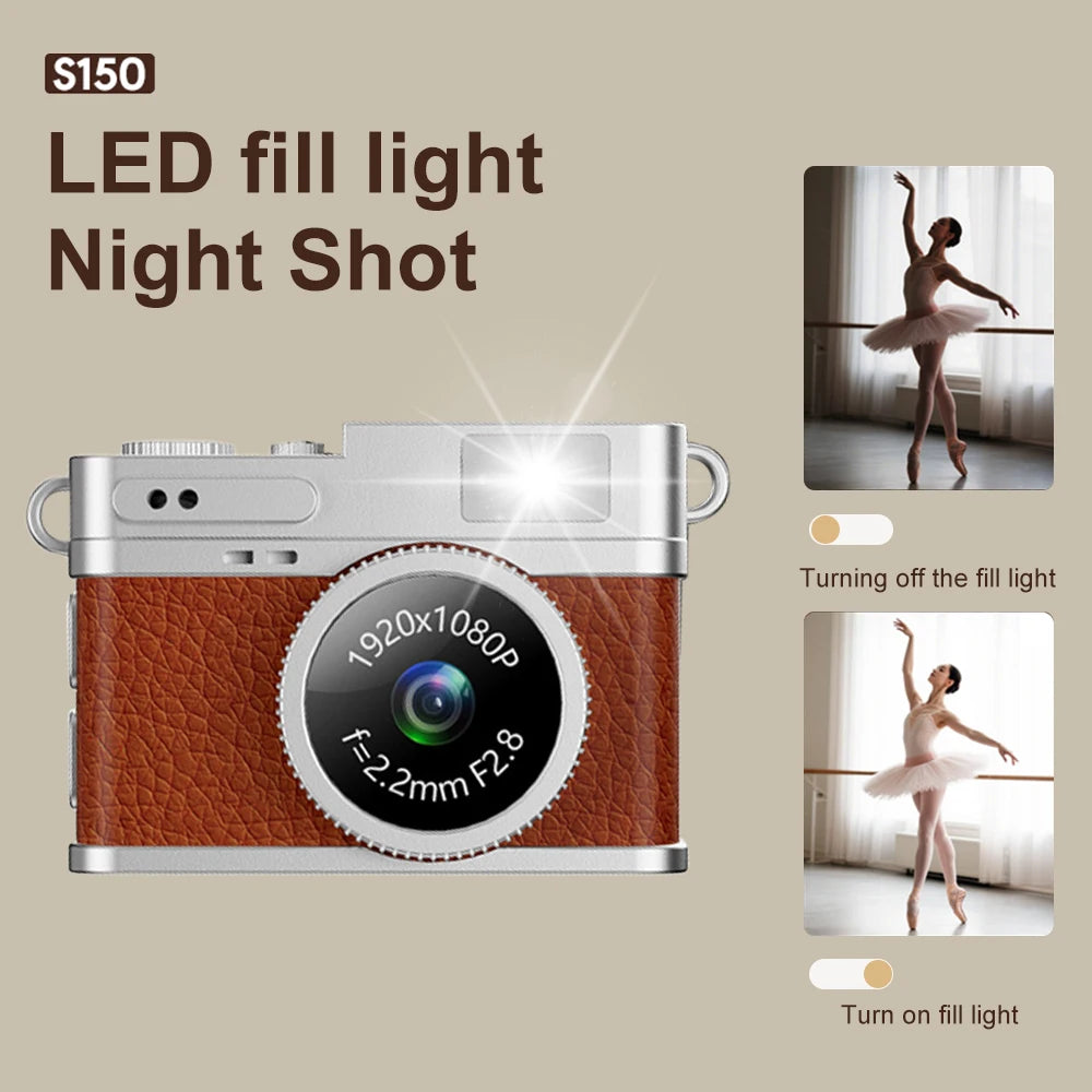 NNEOBA Mini Retro Digital Camera Brown - Image 3