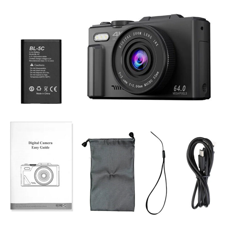 NNEOBA Digital Camera with Zoom Autofocus Black